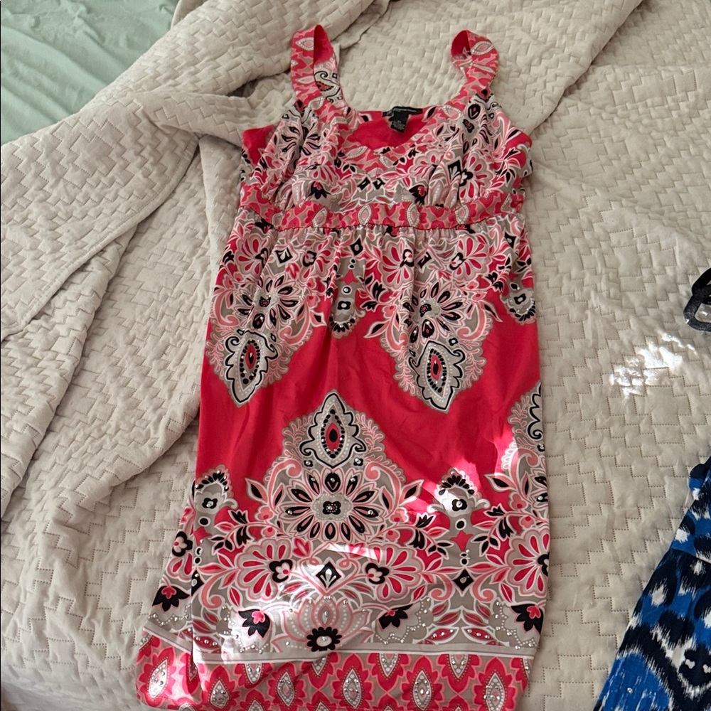 INC International Concepts Pink and Black Patterned Dress